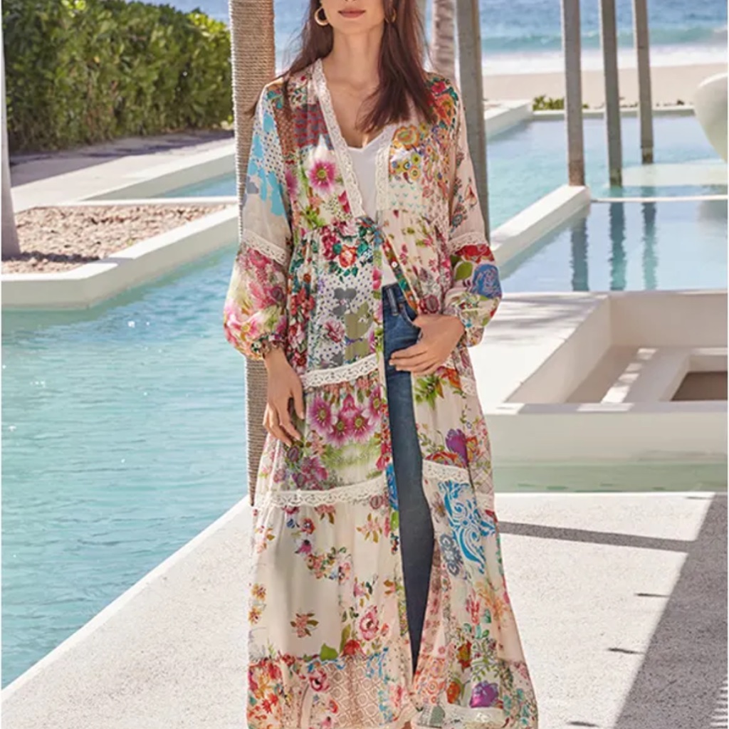 Johnny Was Milana Tiered Maxi Dress Size Nwt $455